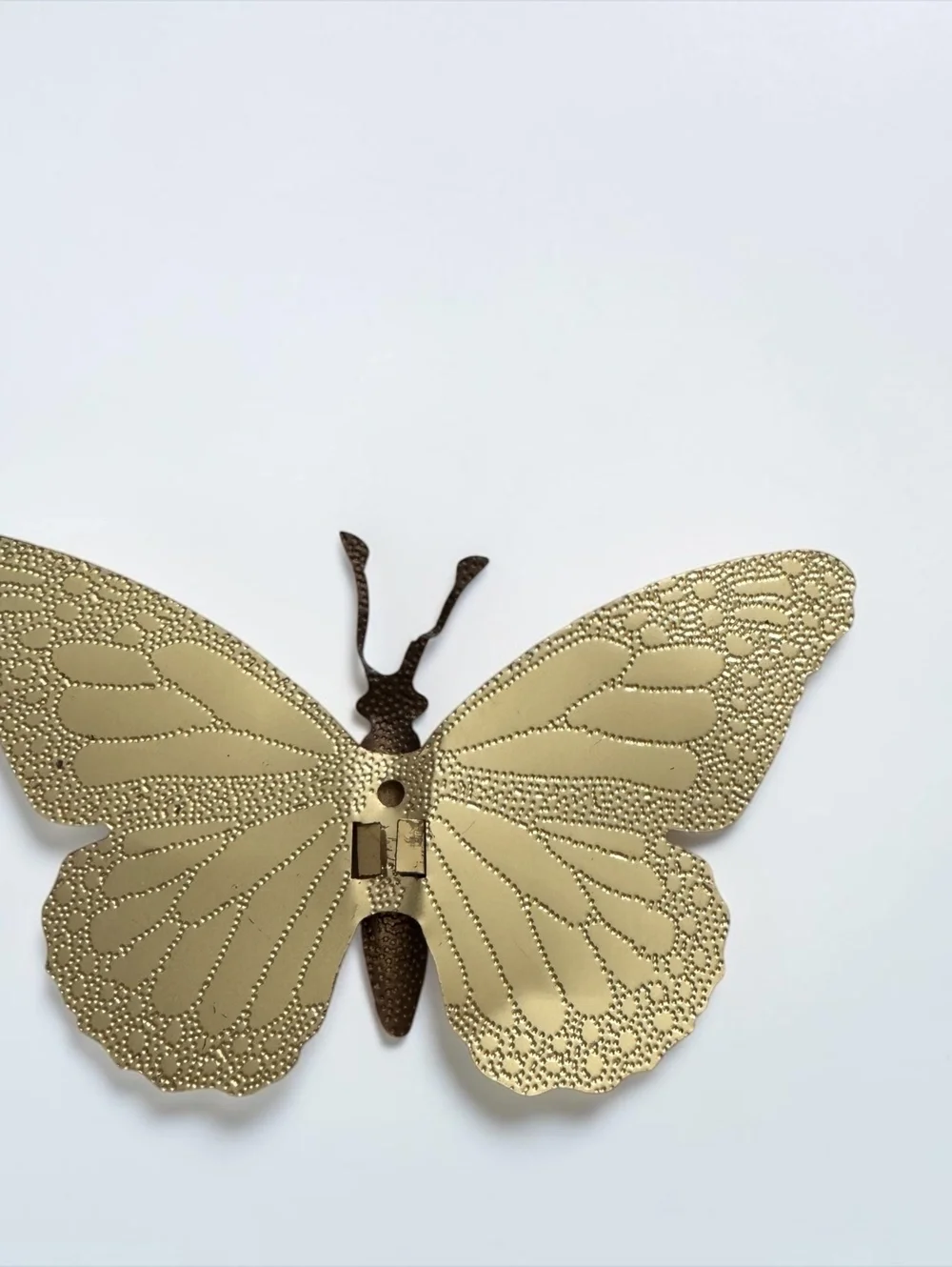 Vintage Gold Metal Butterfly Wall Decor Set of 3 Embossed Dimensional